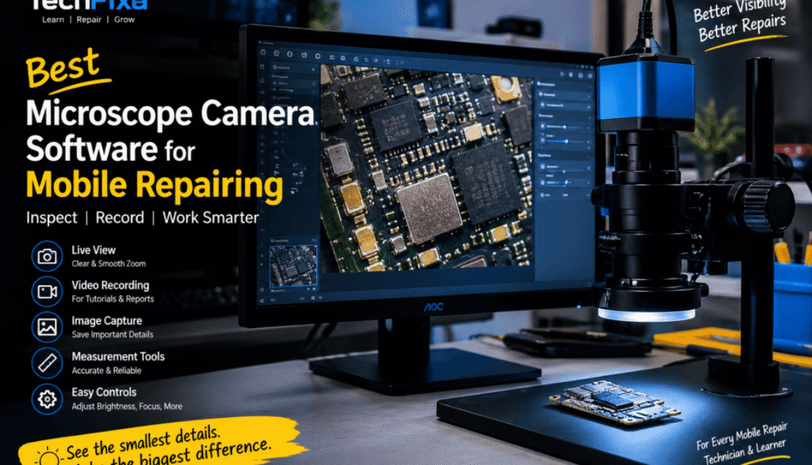 Microscope camera software for mobile phone repairing, PCB inspection, and video recording.