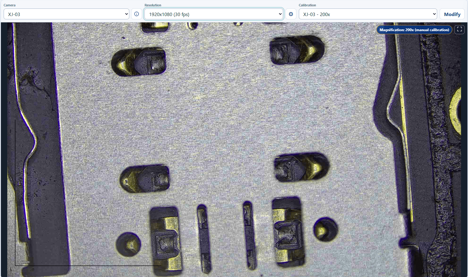 Microscope camera software for mobile phone motherboard repairing