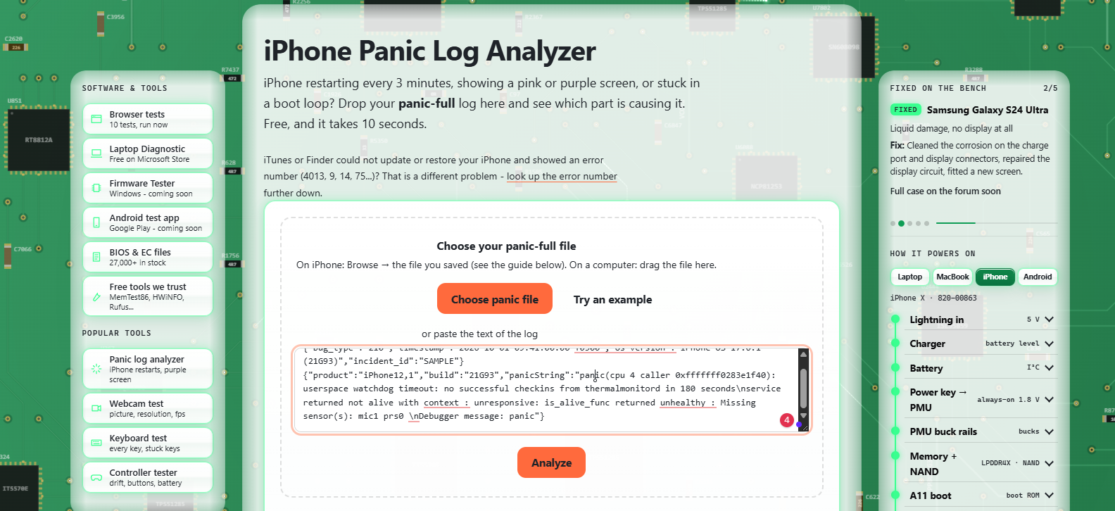 Example panic-full.ips log showing the panicString field